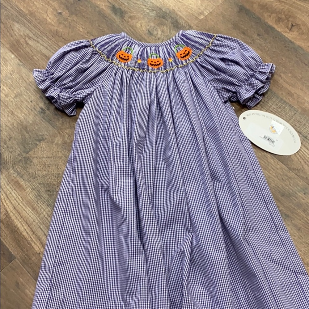 Jack o lantern smocked dress